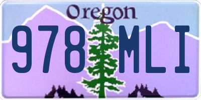 OR license plate 978MLI