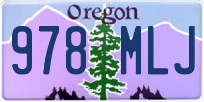 OR license plate 978MLJ