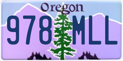 OR license plate 978MLL