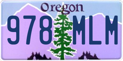 OR license plate 978MLM