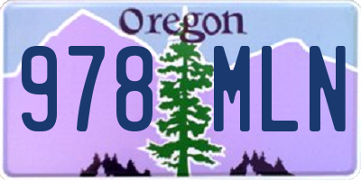 OR license plate 978MLN