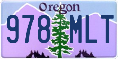 OR license plate 978MLT