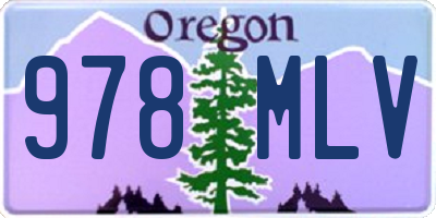 OR license plate 978MLV