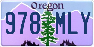 OR license plate 978MLY