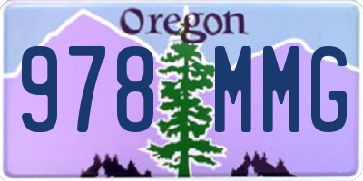 OR license plate 978MMG