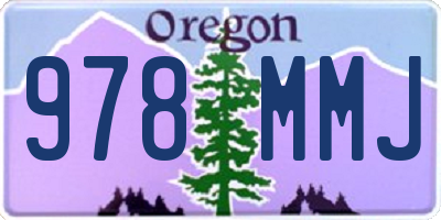 OR license plate 978MMJ