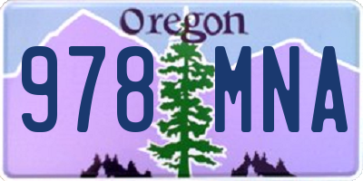 OR license plate 978MNA