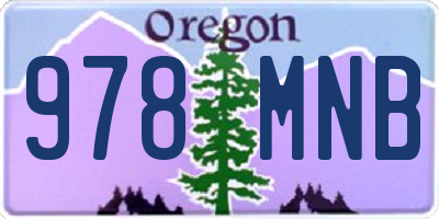 OR license plate 978MNB