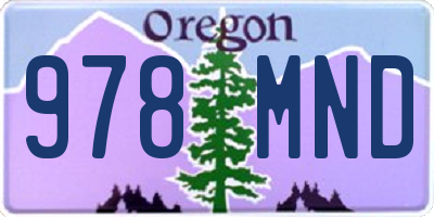 OR license plate 978MND