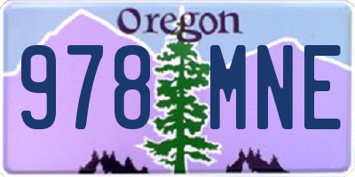 OR license plate 978MNE