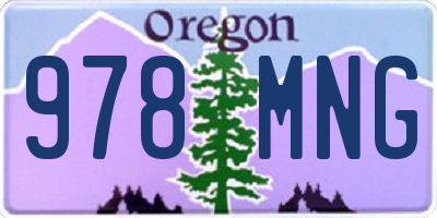 OR license plate 978MNG