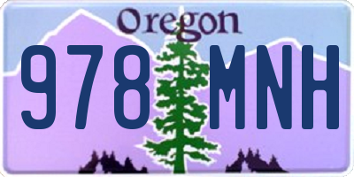 OR license plate 978MNH