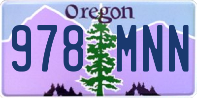 OR license plate 978MNN