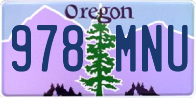 OR license plate 978MNU