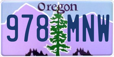 OR license plate 978MNW