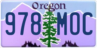 OR license plate 978MOC