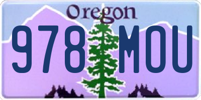 OR license plate 978MOU