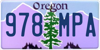 OR license plate 978MPA