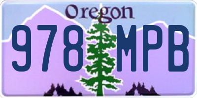 OR license plate 978MPB