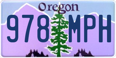 OR license plate 978MPH