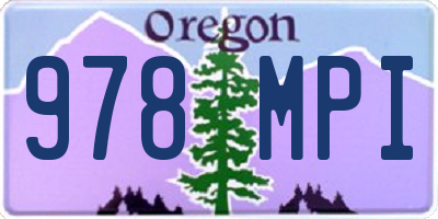 OR license plate 978MPI