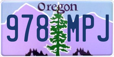 OR license plate 978MPJ