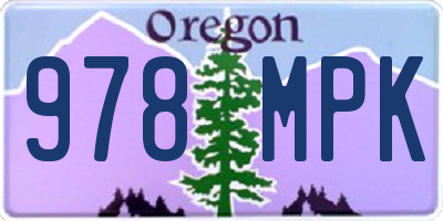 OR license plate 978MPK