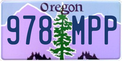 OR license plate 978MPP