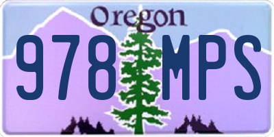 OR license plate 978MPS