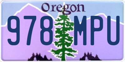 OR license plate 978MPU