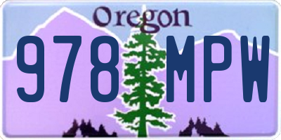 OR license plate 978MPW