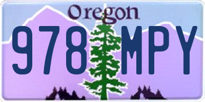 OR license plate 978MPY