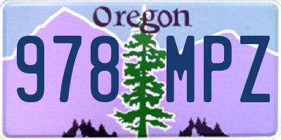 OR license plate 978MPZ