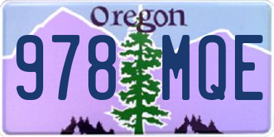 OR license plate 978MQE