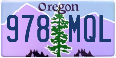 OR license plate 978MQL
