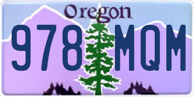 OR license plate 978MQM