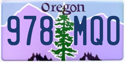 OR license plate 978MQO