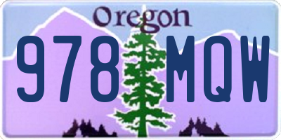 OR license plate 978MQW