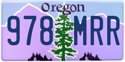 OR license plate 978MRR