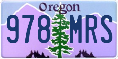 OR license plate 978MRS