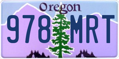 OR license plate 978MRT