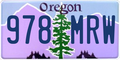 OR license plate 978MRW