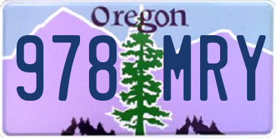 OR license plate 978MRY