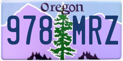 OR license plate 978MRZ