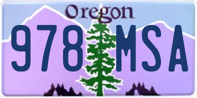 OR license plate 978MSA