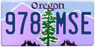 OR license plate 978MSE