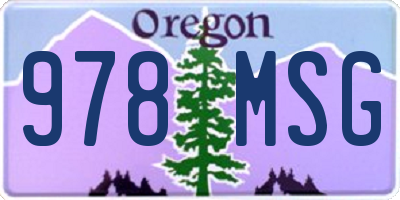 OR license plate 978MSG