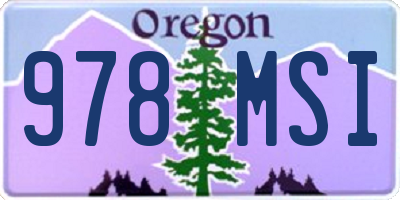 OR license plate 978MSI