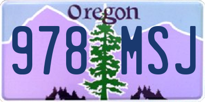 OR license plate 978MSJ