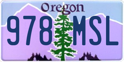 OR license plate 978MSL